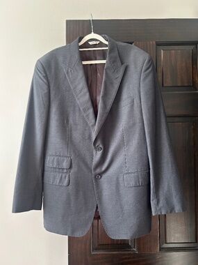 Vintage G. Valentino Milano Gray Wool Blazer Italian Tailored Sport Coat Mens